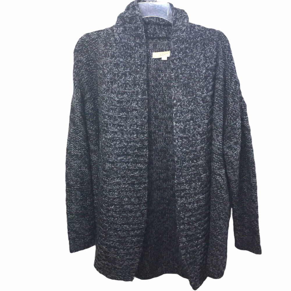 Ann Taylor LOFT Chunky Wool Blend Longline Cardigan Sweater